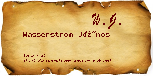 Wasserstrom János névjegykártya